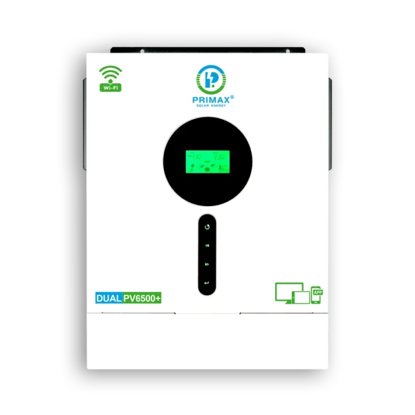 Primax Galaxy Dual PV6500+ 5.6KW Hybrid Mppt Solar Inverter